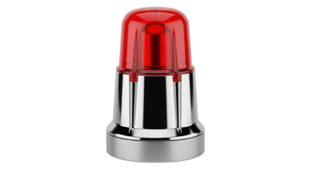 Isolated red alarm light emergency beacon for safety security, police vehicle or fire truck