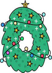 Whimsical Decorated Christmas Tree Lights Number 0