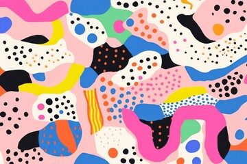 Vibrant polka dot pattern abstract art backgrounds.