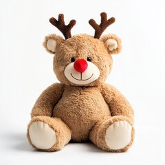 Fototapeta premium Teddy Bear reindeer antlers plush.