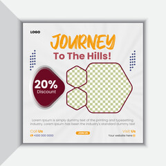 Travel and trip social media post design 