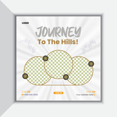 Travel and trip social media post design 