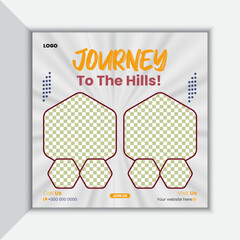 Travel and trip social media post design 