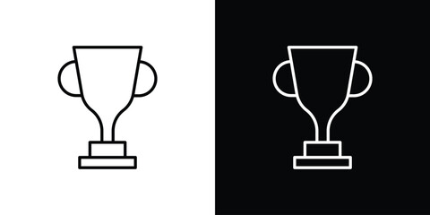 Trophy icon outline pictogram isolated on white. Vector Icon shape.