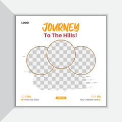 Travel and trip social media post design 