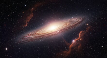 Vibrant spiral galaxy against deep space background with stars and nebulas