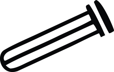 Simple line art icon of a laboratory test tube with bubbles or contents scientific equipment medical research symbol graphic