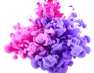 Colorful, swirling ink in shades of pink and purple against a dark background
