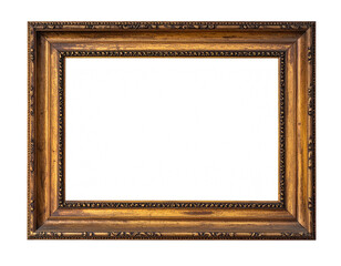 Ornate, rectangular, gilded frame with elaborate carving and white space