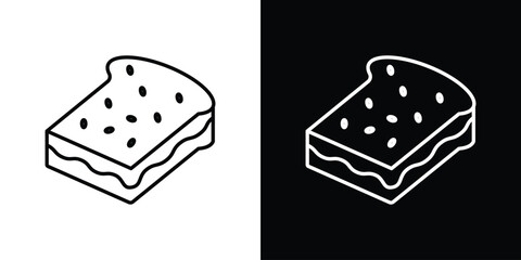 Sandwich icon outline pictogram isolated on white. Vector Icon shape.