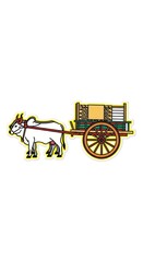 Charming illustration of a traditional bullock cart showcasing rural life and cultural heritage, perfect for adding a touch of authenticity to your design projects