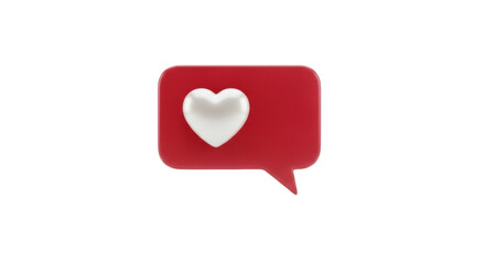 Isolated love heart social media notification bubble icon for engagement and communication