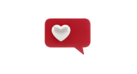 Isolated love heart social media notification bubble icon for engagement and communication