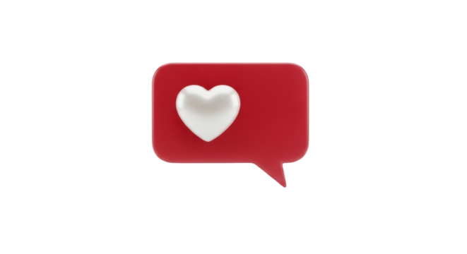 Isolated love heart social media notification bubble icon for engagement and communication - Powered by Adobe