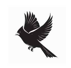 Minimalist Cardinal Bird Silhouette Vector with Clean White Background