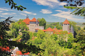 Panorama vom Schloss Elgersburg im Ilm-Kreis in Th&uuml;ringen