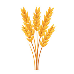 Minimal flat vector of a Barley, 2D icon-style illustration on white background