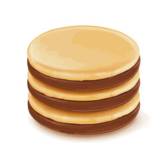 Flat 2D Alfajores illustration, vector graphic in icon style, on white background
