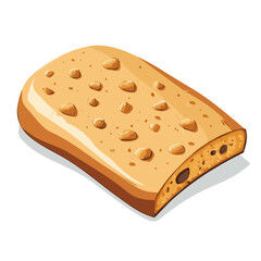 2D flat vector illustration of a Biscotti in icon style, isolated on white background