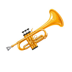 Obraz premium Flat 2D Trumpet Valve Oil illustration, vector graphic in icon style, on white background