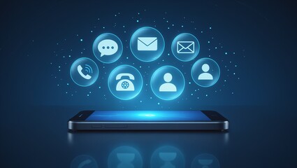 Mobile Communication Icons Technology Concept.