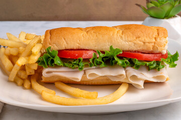 turkey sub with fries