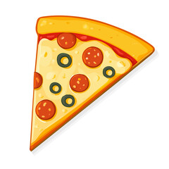 Cheese Pizza, flat style 2D vector image, isolated on a white background