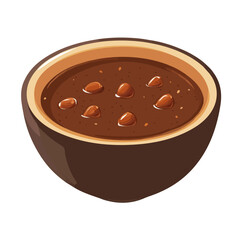 Minimal flat vector of a Chestnut Soup, 2D icon-style illustration on white background
