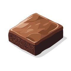 2D flat vector illustration of a Brownie in icon style, isolated on white background