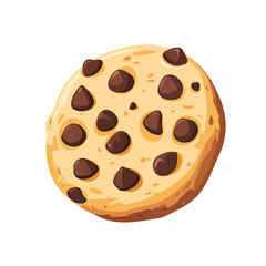 Chocolate Chip Cookies, flat style 2D vector image, isolated on a white background