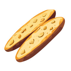 Flat 2D Biscotti illustration, vector graphic in icon style, on white background