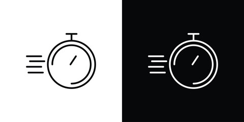 Express icon outline pictogram isolated on white. Vector Icon shape.