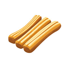 2D flat vector illustration of a Churros in icon style, isolated on white background