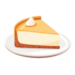 Cheesecake, flat style 2D vector image, isolated on a white background