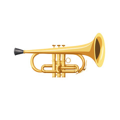 Fototapeta premium Brass Embouchure Tool, flat style 2D vector image, isolated on a white background