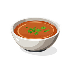 Minimal flat vector of a Chestnut Soup, 2D icon-style illustration on white background