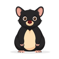 2D flat vector illustration of a Tasmanian Devil in icon style, isolated on white background