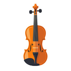 Flat 2D Violin Tailpiece Adjuster illustration, vector graphic in icon style, on white background