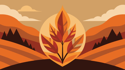 Autumn leaf patterns in orange and brown hues