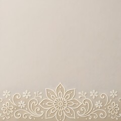 Subtle rangoli border at the bottom with open space above.