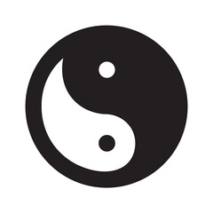 Yin and Yang Symbol Solid Icon Vector