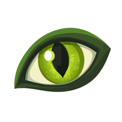 2D flat vector illustration of a Basilisk Eye in icon style, isolated on white background