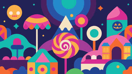 Vibrant and whimsical abstract candy design