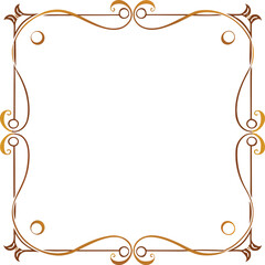 Elegant golden ornate square frame