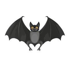 Minimal flat vector of a Bat, 2D icon-style illustration on white background
