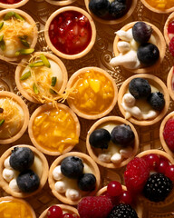 Assorted Mini Fruit Tarts Close Up – Gourmet Dessert Photography