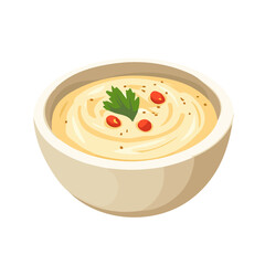 Baba Ganoush, flat style 2D vector image, isolated on a white background