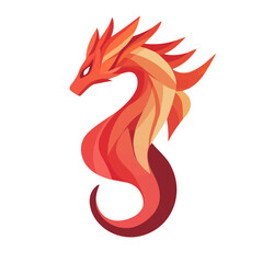 Chimera Tail, modern 2D flat vector illustration in icon style, isolated on pure white background.