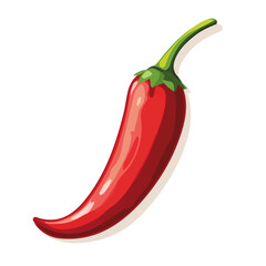 Chili, flat style 2D vector image, isolated on a white background
