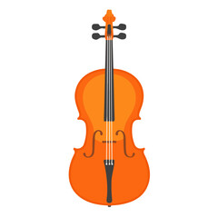 2D flat vector illustration of a Cello Bow in icon style, isolated on white background © Antoni